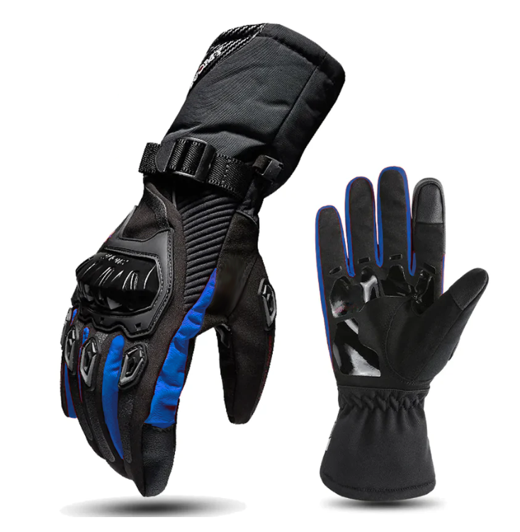 Blue motorbike online gloves